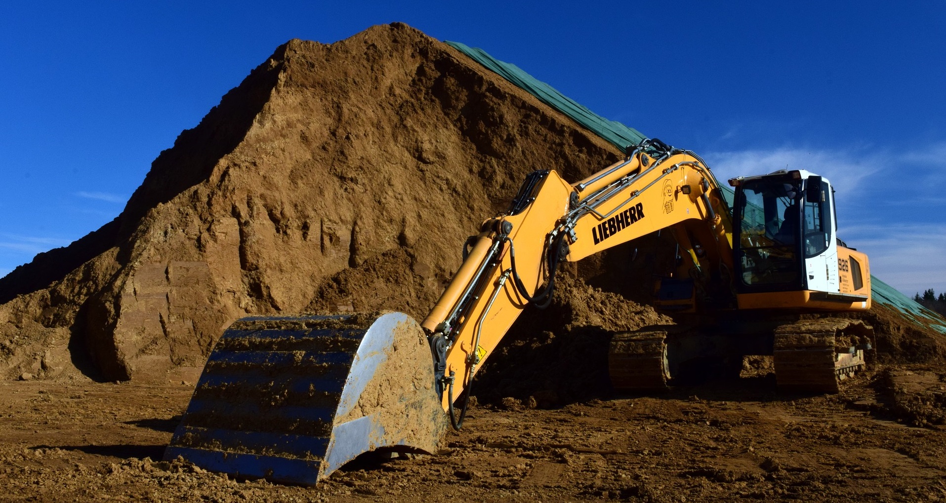 Bagger hebt Boden aus